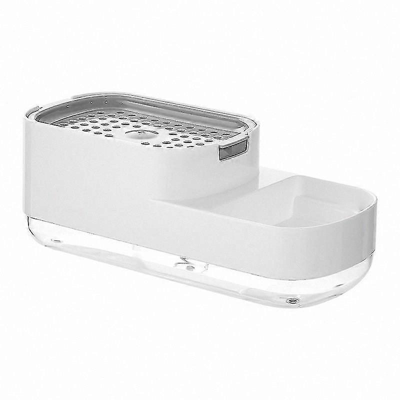 2-in-1 Dish Soap Pump and Sponge Caddy, Durable Kitchen Dispenser Combo Unit