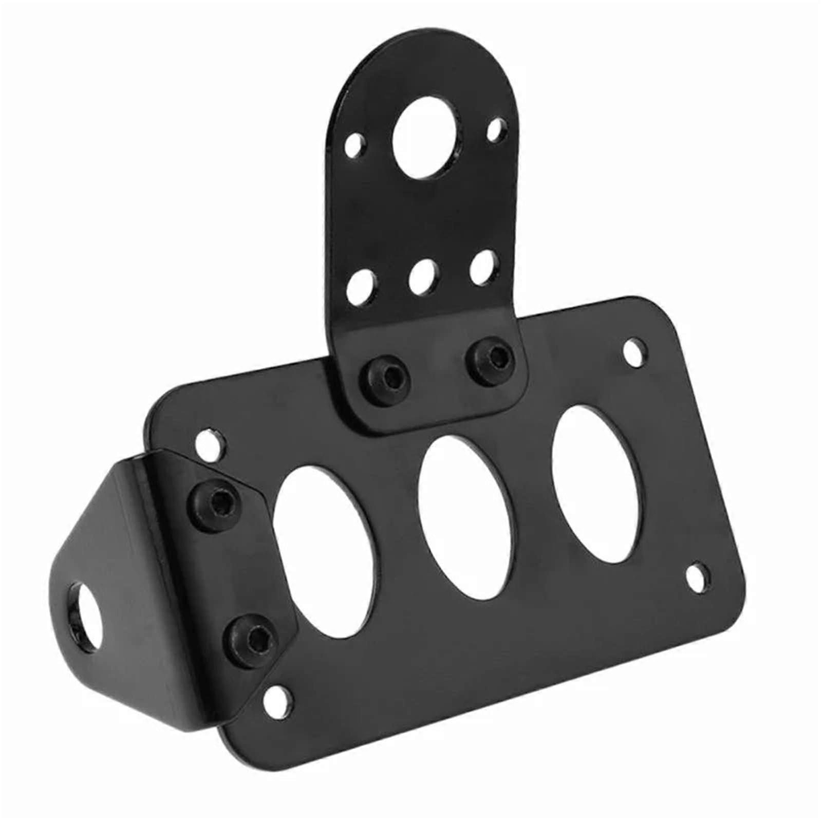 Motorcycle Side Mounted Tail Light Frame License Plate Bracket, Retro Metal, Universal Fit for Custom Bikes
