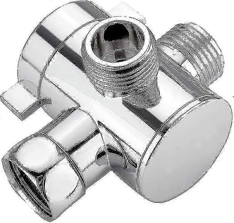 Premium 3-Way Brass Shower Diverter Valve, Thermostatic Bathroom Splitter with Chrome Finish - Easy Install Adapter for Water-Saving