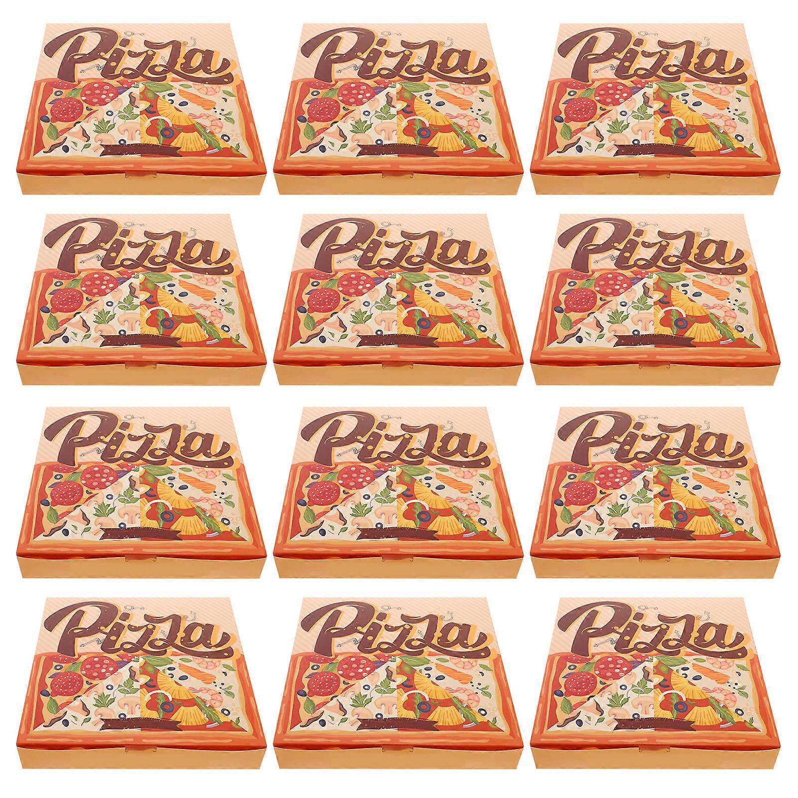 Thicken Pizza Wrapping Box Rectangular Cafe Use Paper Takeaway Convenience 40Set