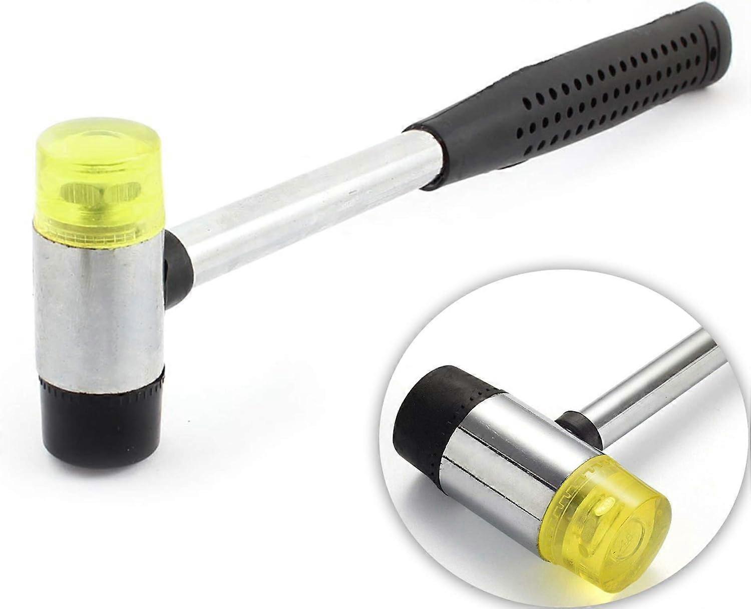 Rubber Mallet Hammer, Mallet with Double Faced Black Plastic Handle Double Faced Mallet Diameter for DIY Projects, Crafts, Irisfr (1pcs)