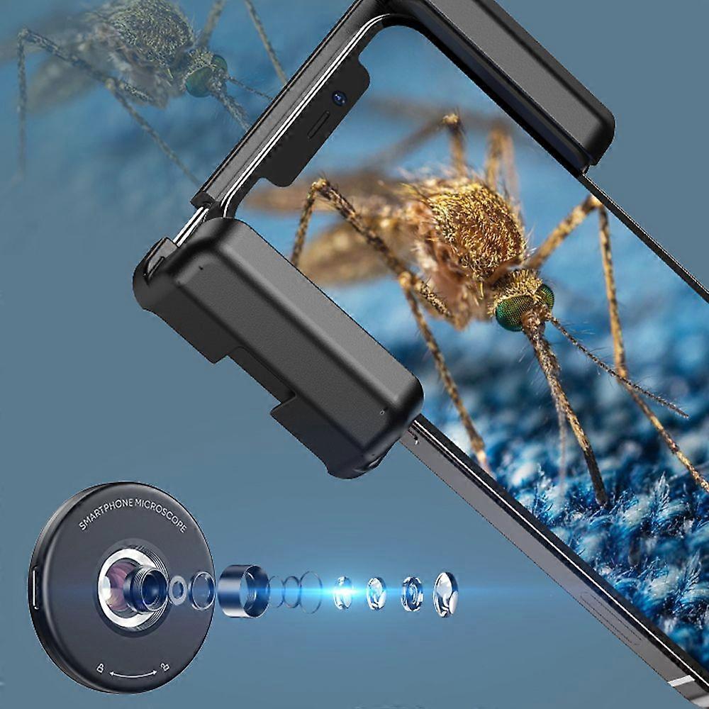 Portable Microscope Universal Mobilephone Microscope with 6 LED Lights No Need APP with CPL Multifunctional Microscope for Daily Observation