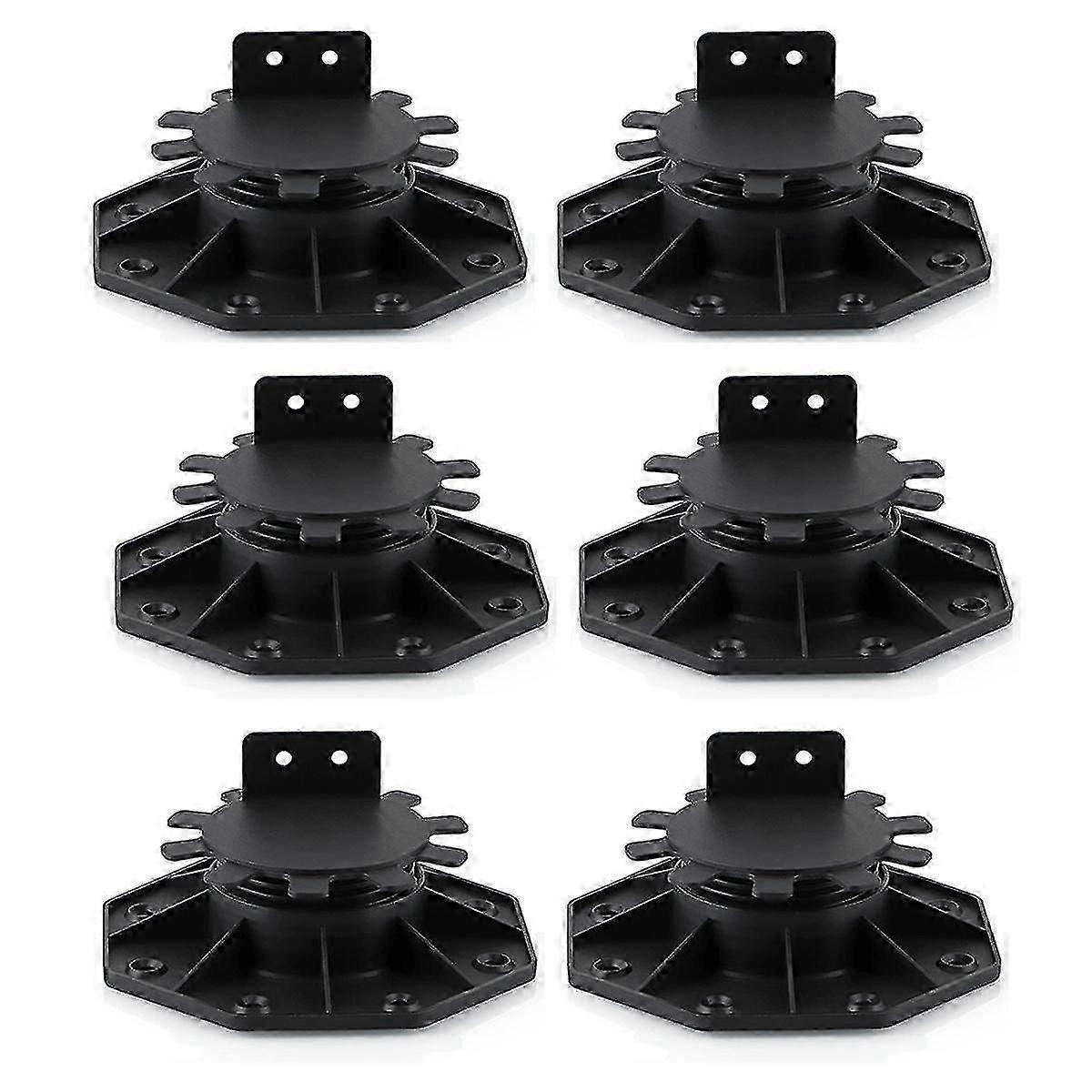 6 Pcs Joist Support Pedestals, Adjustable Decking & Flooring Support Pedestal for Deck, Timber Base