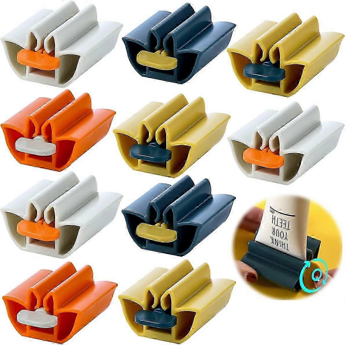 10 Pcs Toothpaste Squeezer Tube Wringer Toothpaste Plastic Tube Clamp for Bathroom Mix Colors