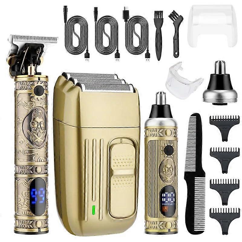 Mens Hair Clippers - 3 In 1 Wet Dry Electric Razor for Body, Beard, and Hair Trimming, Rechargeable Shaving Kit