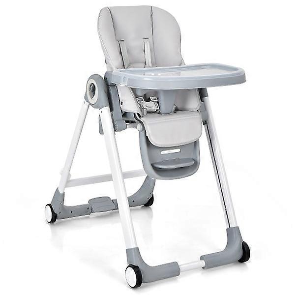 4 in 1 High Chair Foldable Baby Chair with Reclining Function 84 x 56 x 104 cm Grey