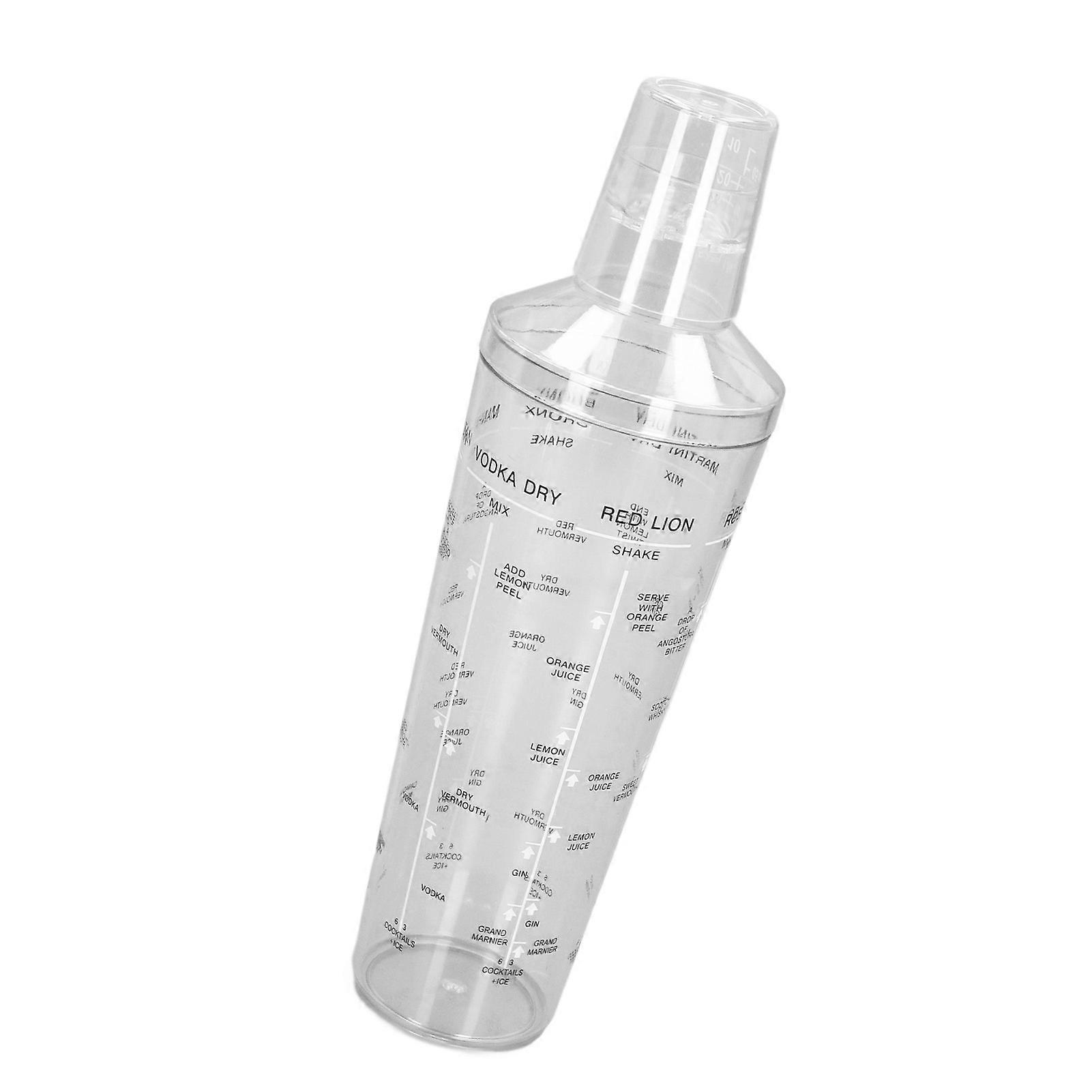 Transparent 700ML Drop Resistant Cocktail Shaker with Scale