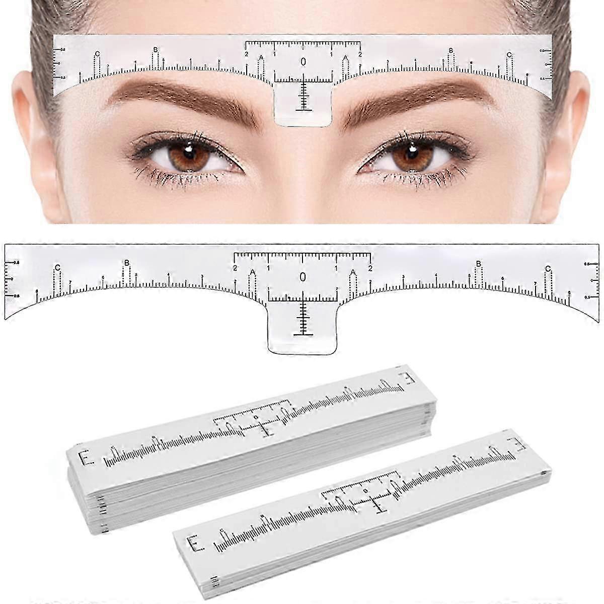 100 Pack Eyebrow Ruler, Disposable Brow Ruler Microblading Adhesive...