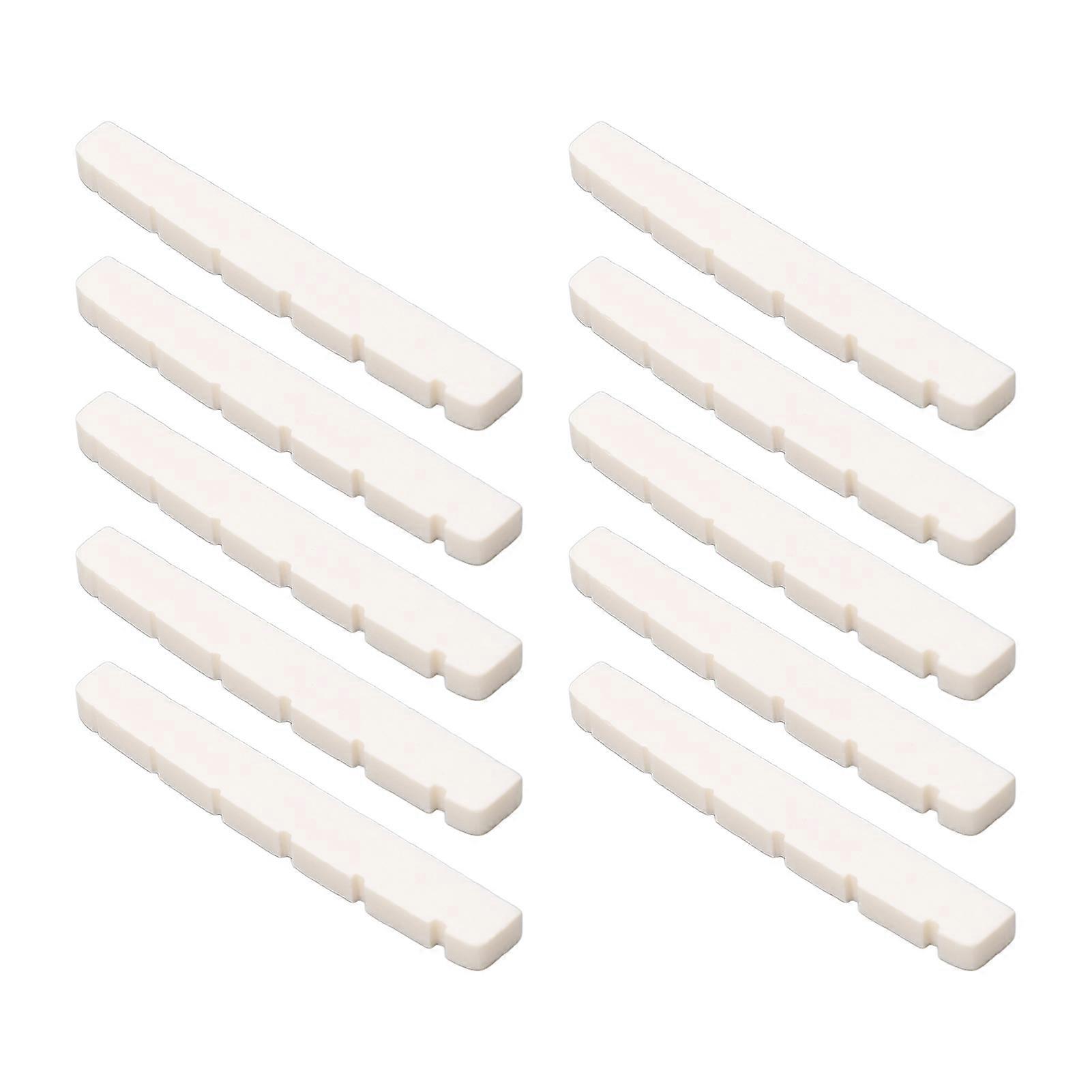 10Pcs DJ25B Bone Guitar Slotted Nut 42mm Flat Bottom 6 String
