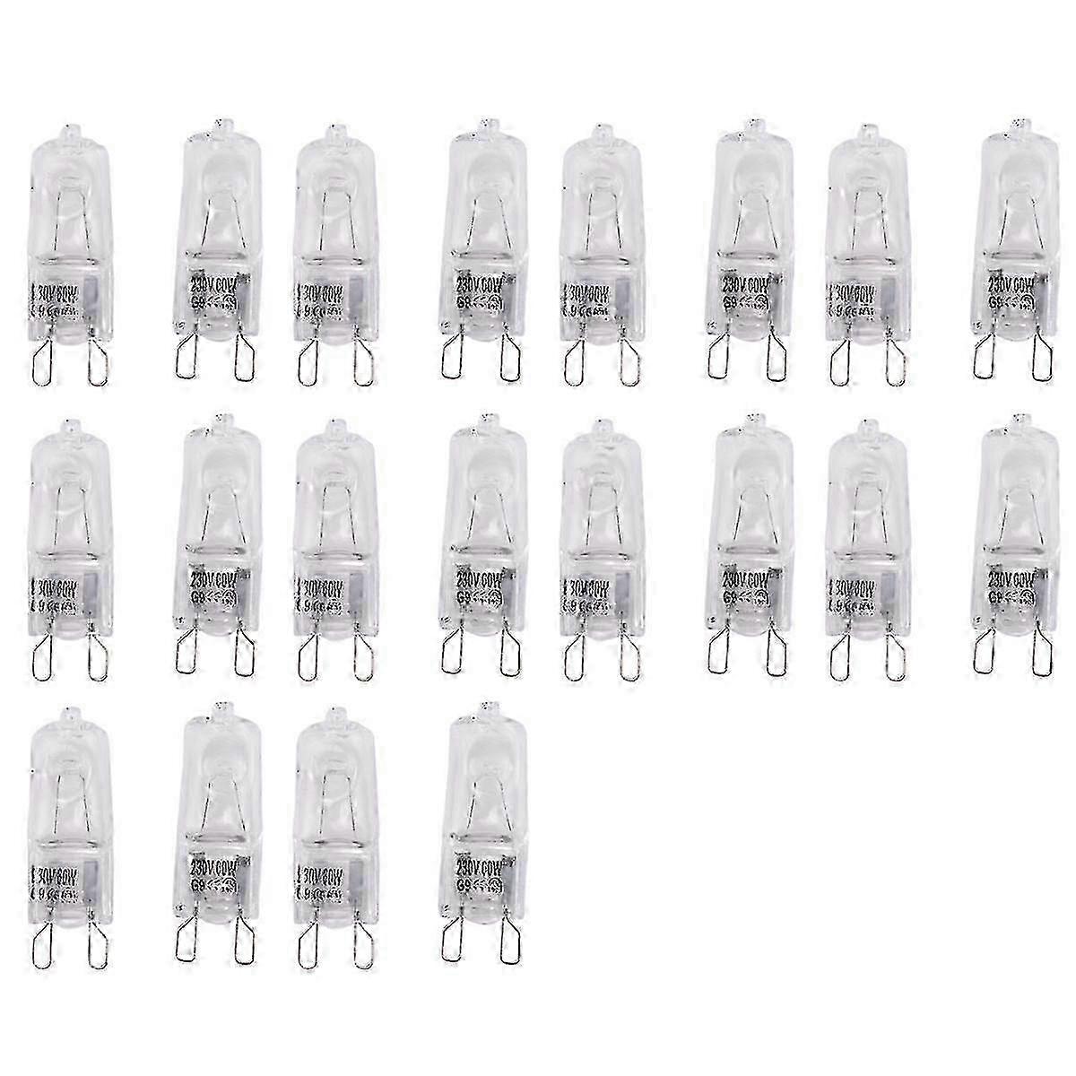 20 pezzi G9 lampadine alogene, lampada trasparente da 25 W dimmerabile, lampadine da 2800 K