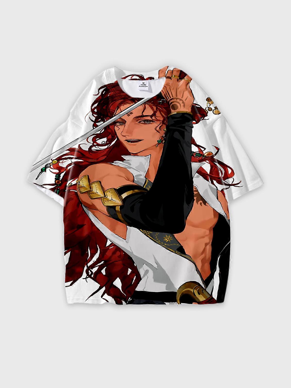 T-Shirt Round Neck, Loose Short Sleeve Sultan’s Game Graphic Tee, Unisex Summer Casual Top V1366
