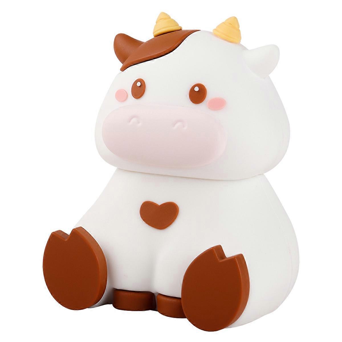 Mini Cute Animals Bluetooth Speaker Wireless Bluetooth 5.2 Loudspeaker MP3 Music Player with Phone Holder Cow