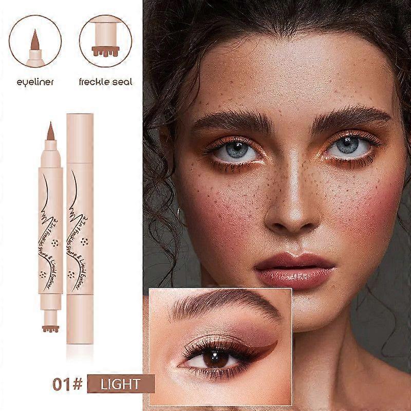 Double-headed Imitation Freckle Pen Natural Color Drying Waterproof Easy To Color Spots Pen Eyeliner FYLE5333