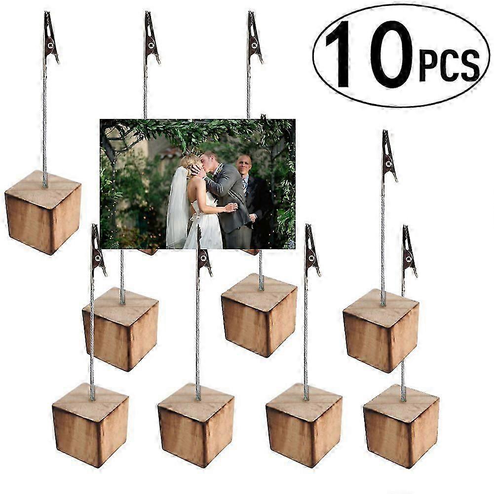 10 Stück Holzkartenhalter mit Eisenclip