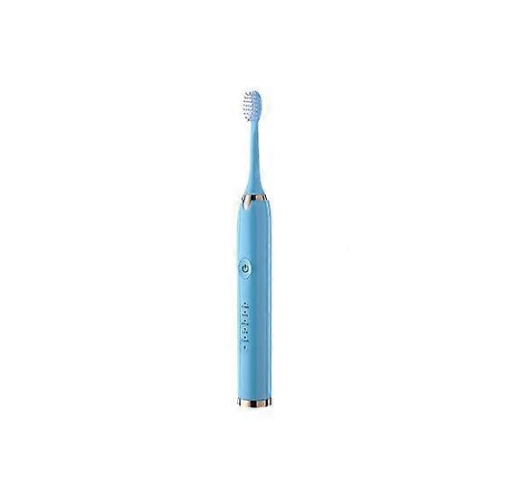Travel-Friendly Rechargeable Sonic Toothbrush 5 Modes, 2-Minute Timer, and 3 Replacement Brush Heads(Blue)