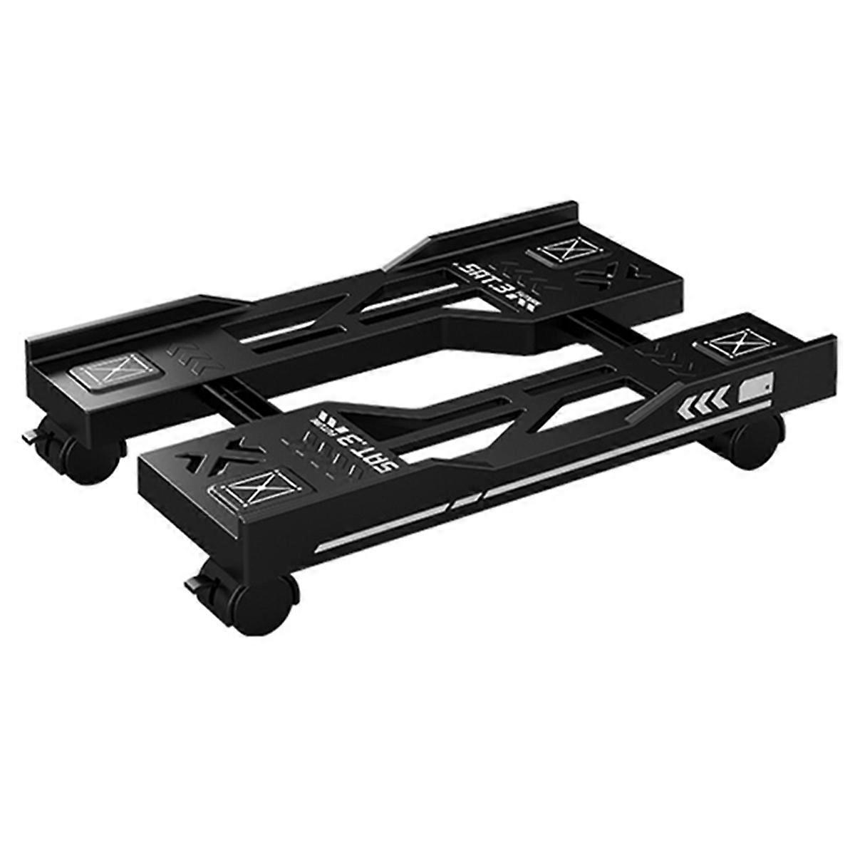 Adjustable Computer Host Bracket Mobile PC Holder Cart Computer Tower Stand Black
