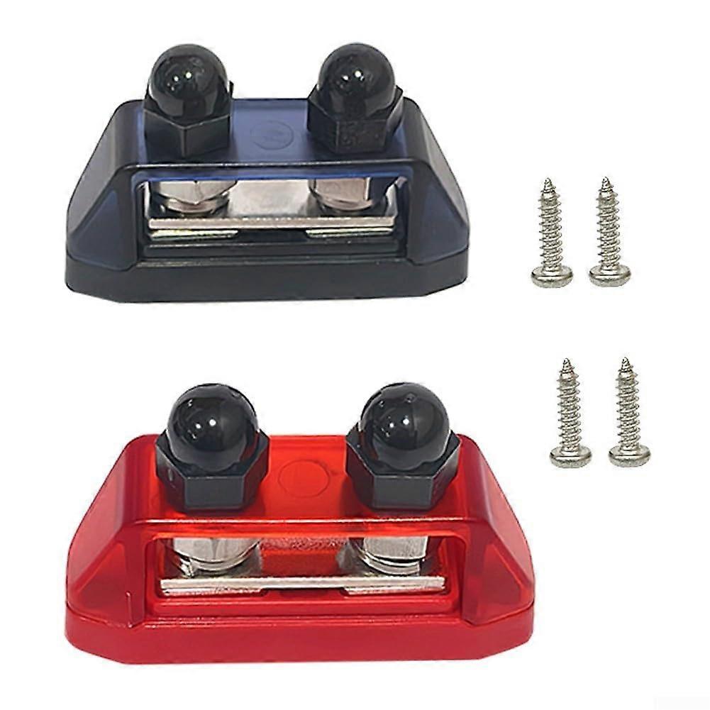 Dual Stud Wiring Busbar, 2Piece, 8mm Stud Size, for Safe Power Distribution in Vehicles and Boats