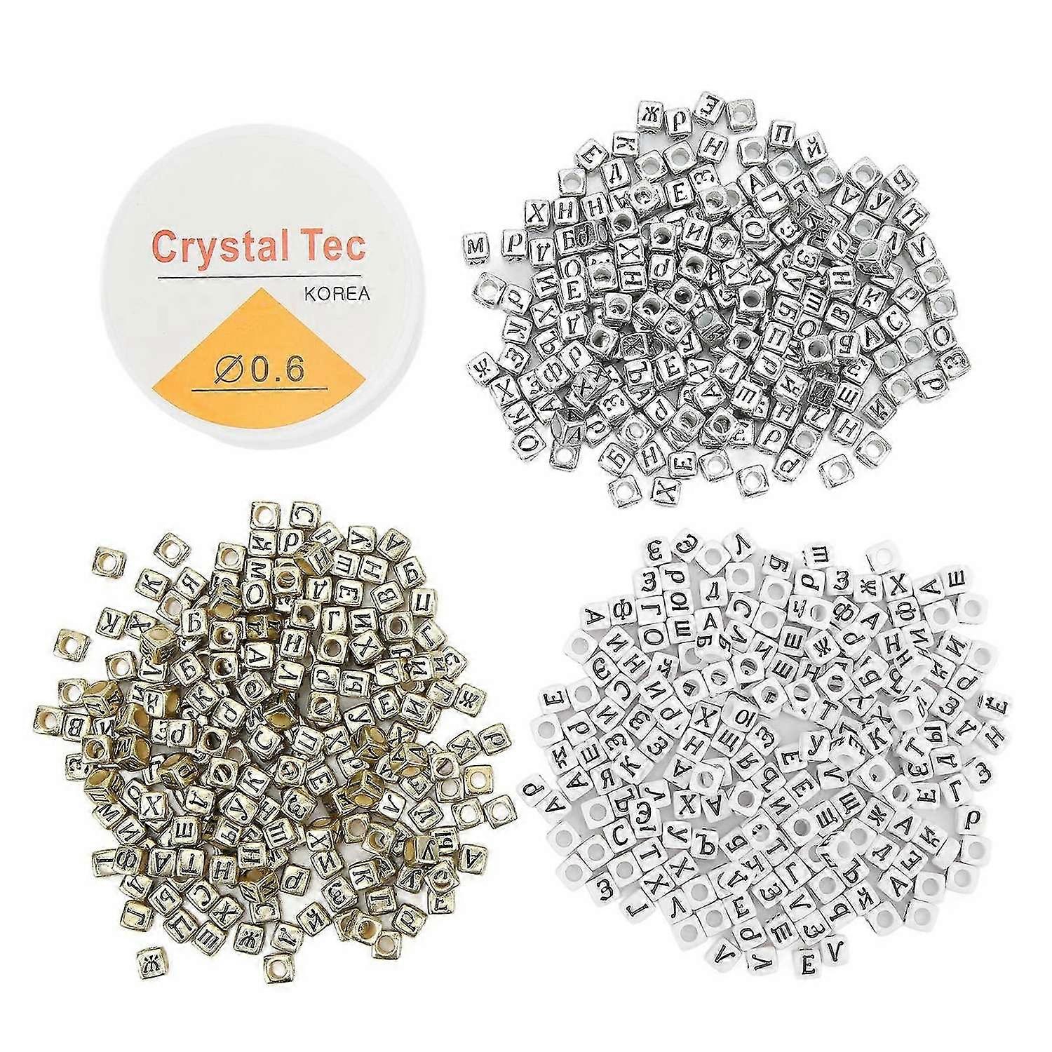 2025 Latest Model 600Pcs Letter Beads Russian Alphabet Beads Easy Threading