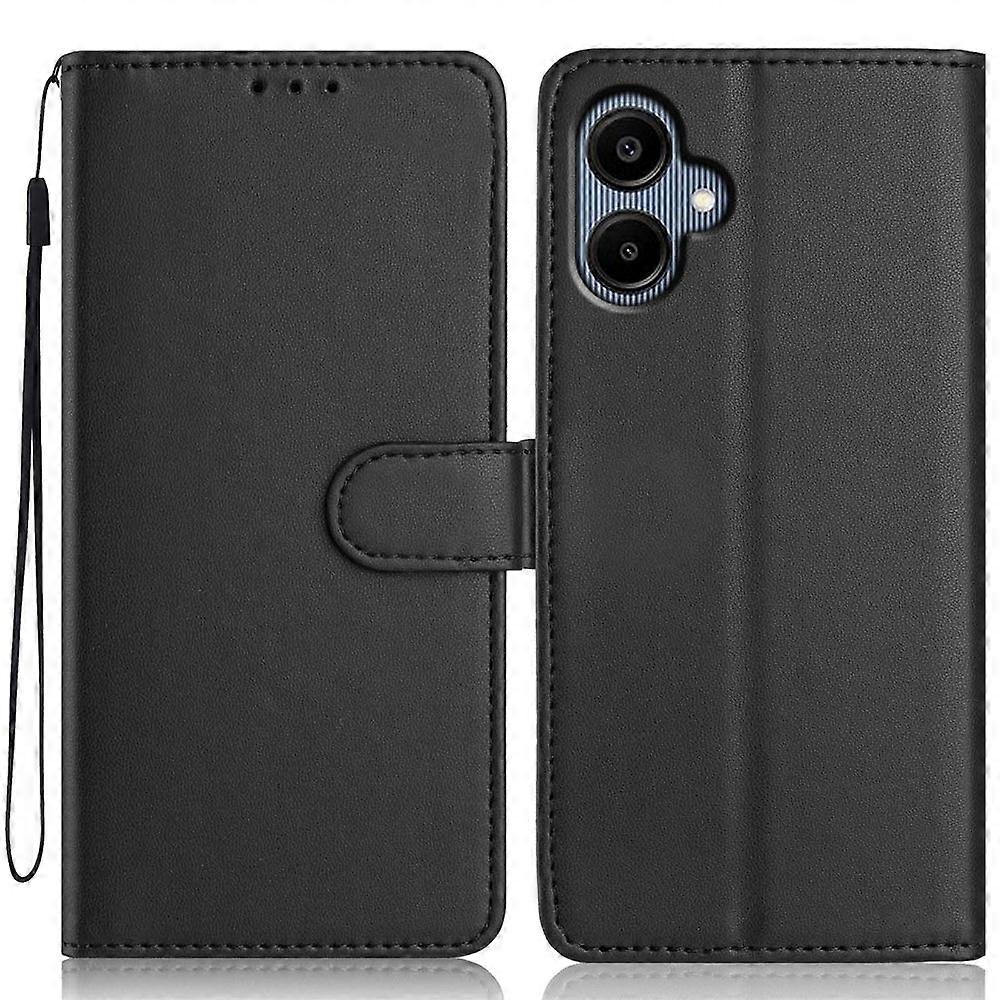 Compatible For Samsung Galaxy A05 4G Wallet Case with Strap / Multiple Card Slots Solid Color Leather Stand Phone Cover
