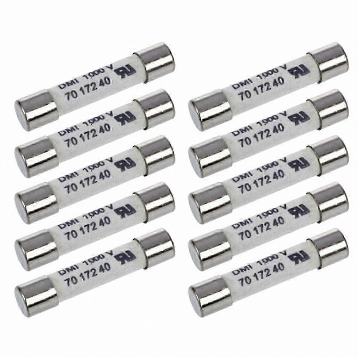 White Ceramic Fuses, 1000V 500mA, 6.3x32mm, Pack of 10, Multifunctional Circuit Protection for Various Applications