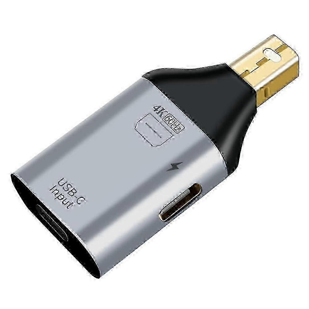 Adaptador USB C Tipo-C Fêmea para Mini DisplayPort Macho - Vídeo 4K@60Hz HD (Compatível com Mini DP)