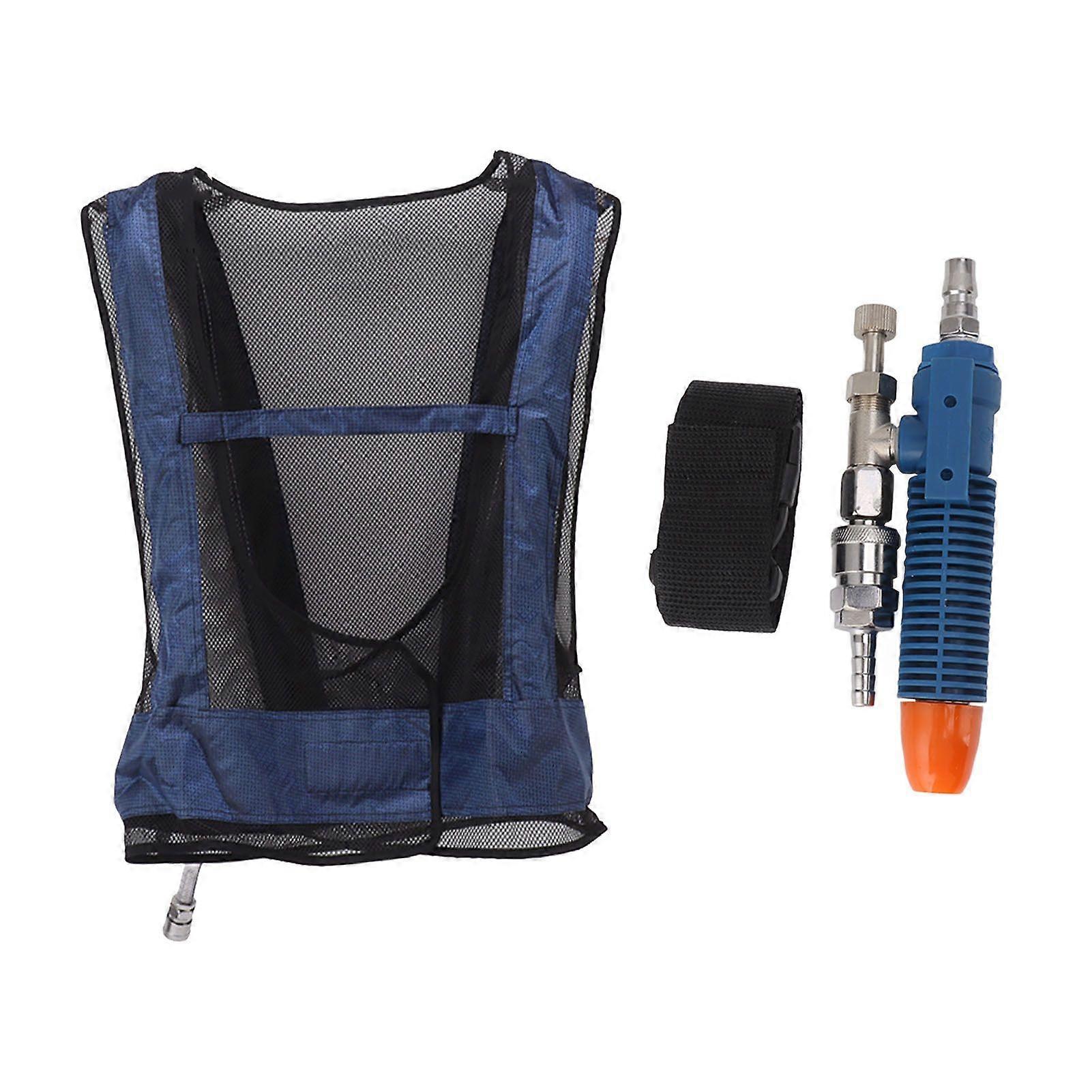 Air Conditioner Waistcoat Reduce Temperature Compressed Air Cooling Welding Vest with Belt Free Size