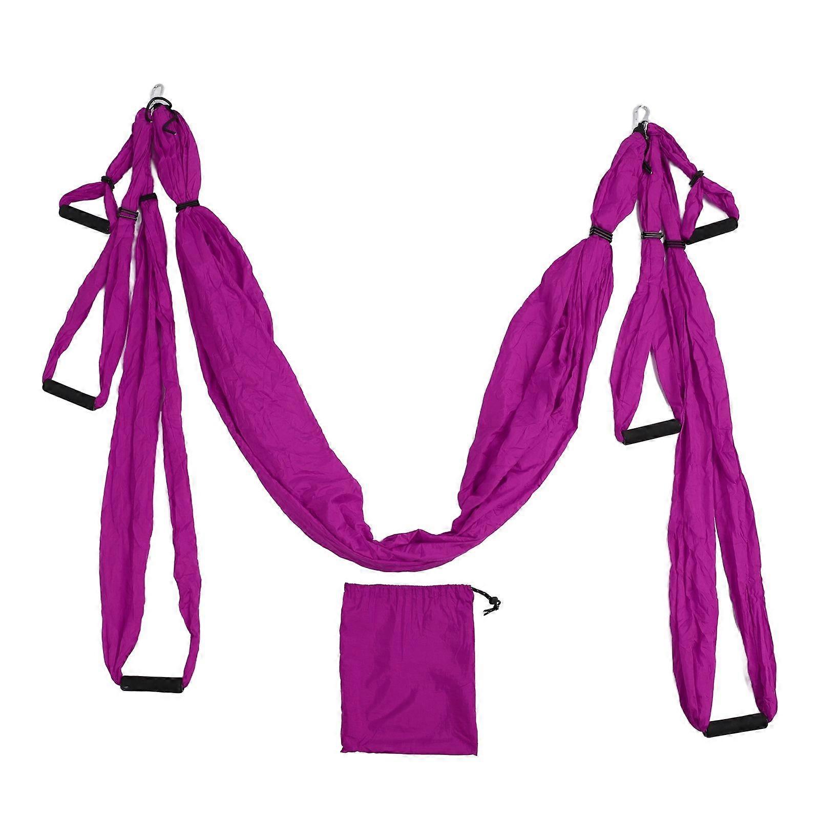 Aerial Yoga Swing Set Polyester Cotton Adjustable Improve Flexibility Yoga Hammock for Physical Exercise Purple