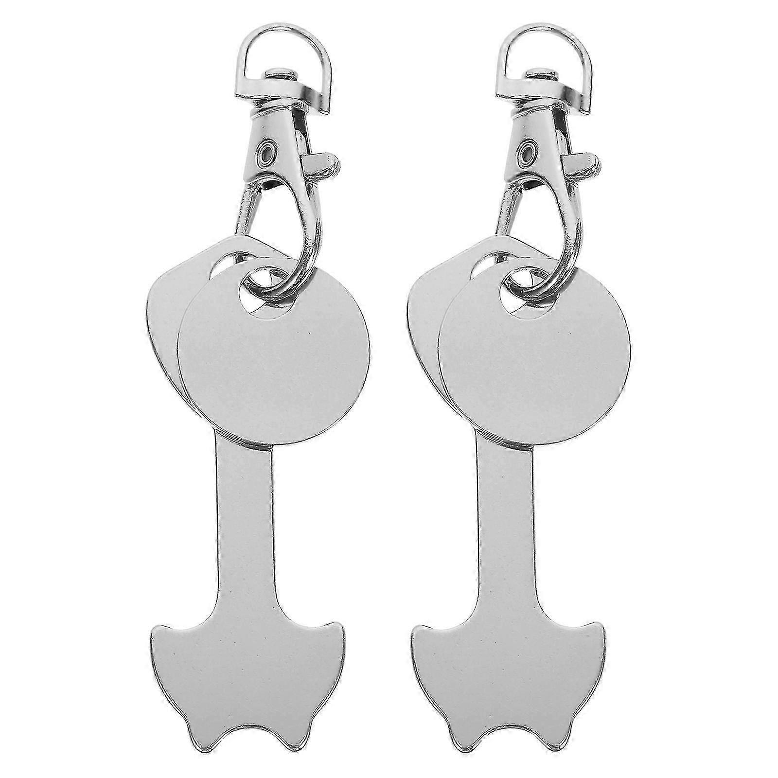 2 Sets Trolley Tokens, Shopping Trolley Key Buckle, Hanging Keychain Decor