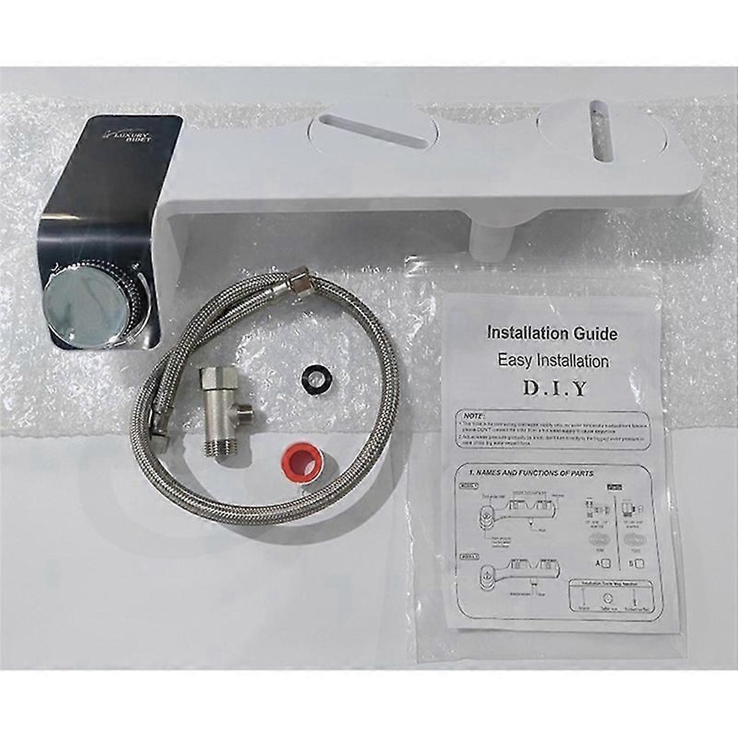 Bidet Ultra-Slim Toilet Double Nozzle Spiral Adjustable with Hose, A