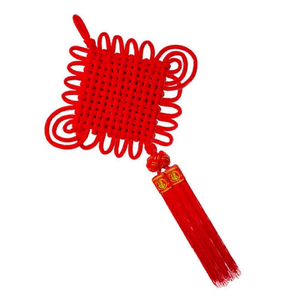Chinese Knot Tassel Large Size Textile Pendant for Hanging on Doors Red Hand Knitting 1Pcs
