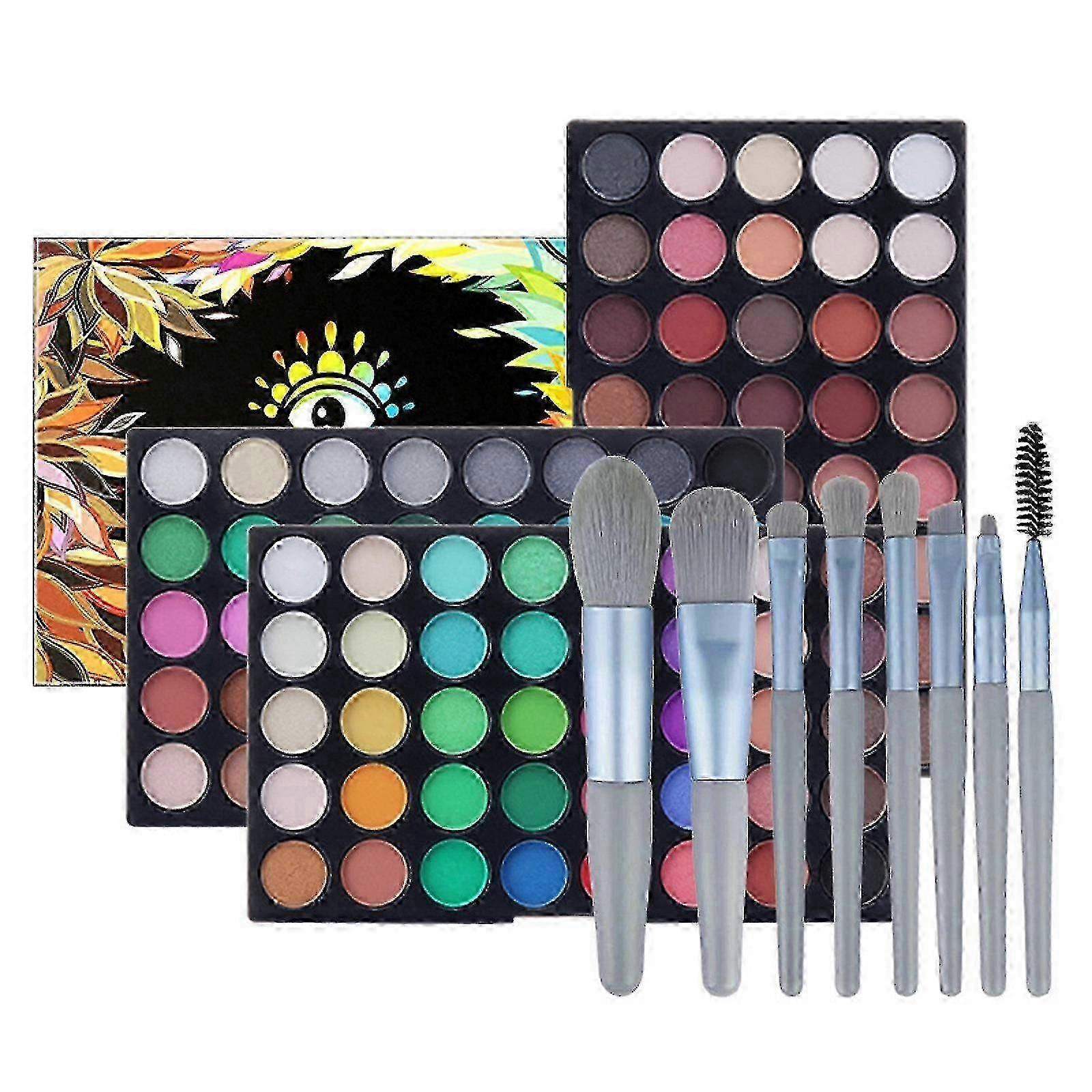 Eyeshadow Pale-tte Combination Beginner Student 120 Color Eyeshadow 8 Brush Set Db