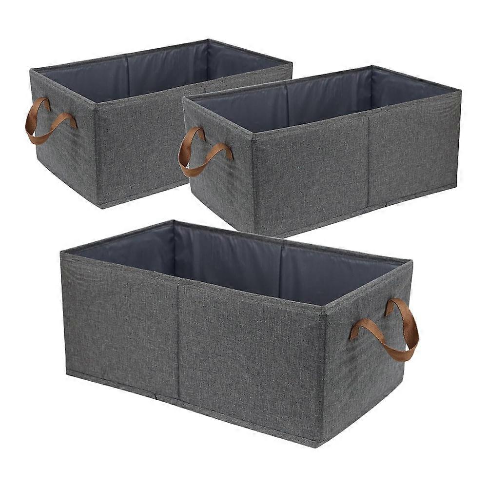 Large Capacity Storage Bins , Sturdy Foldable Storage Boxes for Organizing Clothing, Sheets, Toys, Books 3 Pack