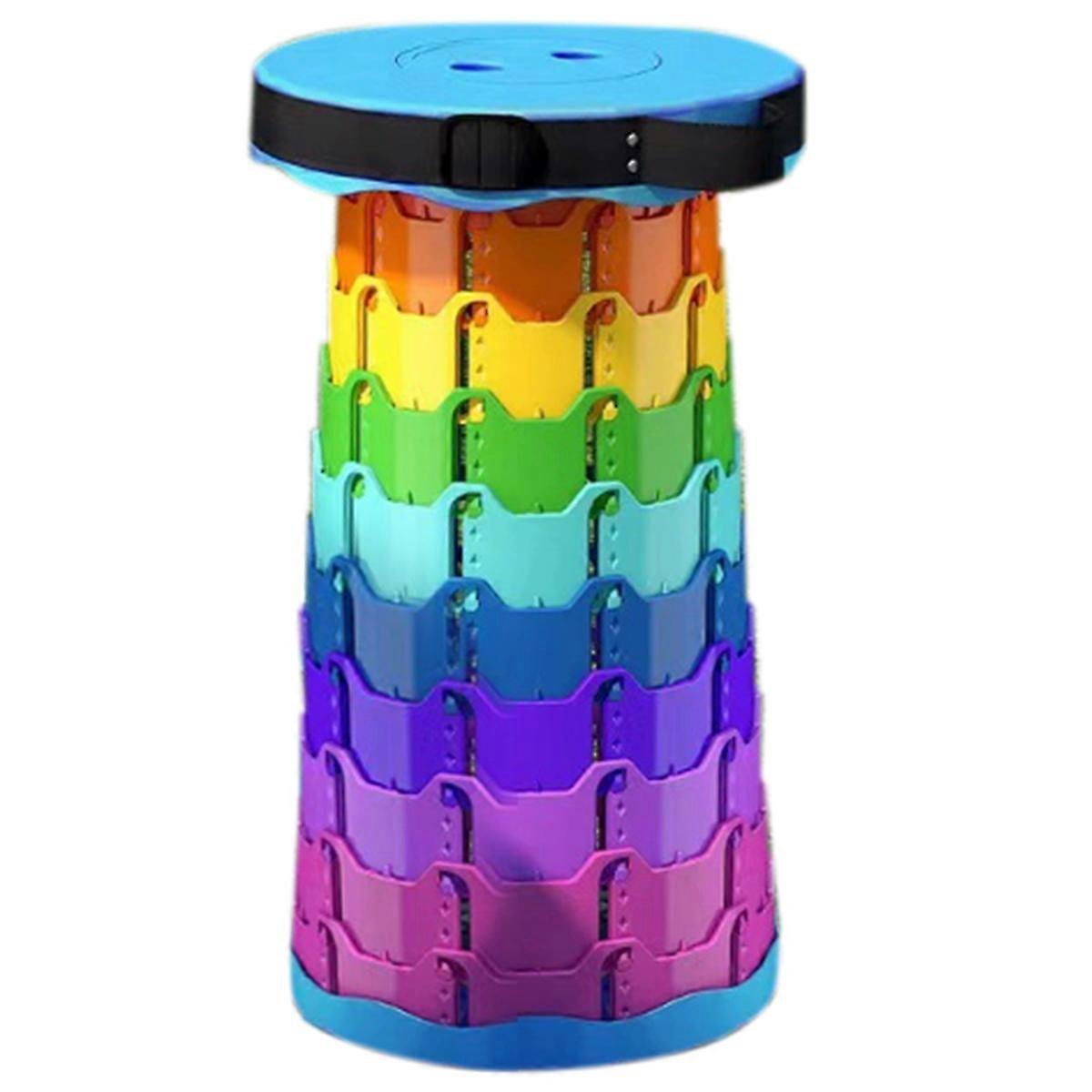 Portable Rainbow Folding Stool Home Telescopic Stool Outdoor Folding Chair Multi-Purpose Adjustable