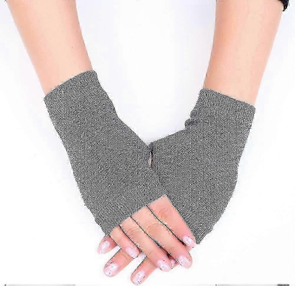 Gants chauds en laine ultra doux - Gris, demi-doigts avec trou pour le pouce, gants d'hiver sans doigts, gants tricotés, gants d'hiver chauds pour femmes, usage quotidien