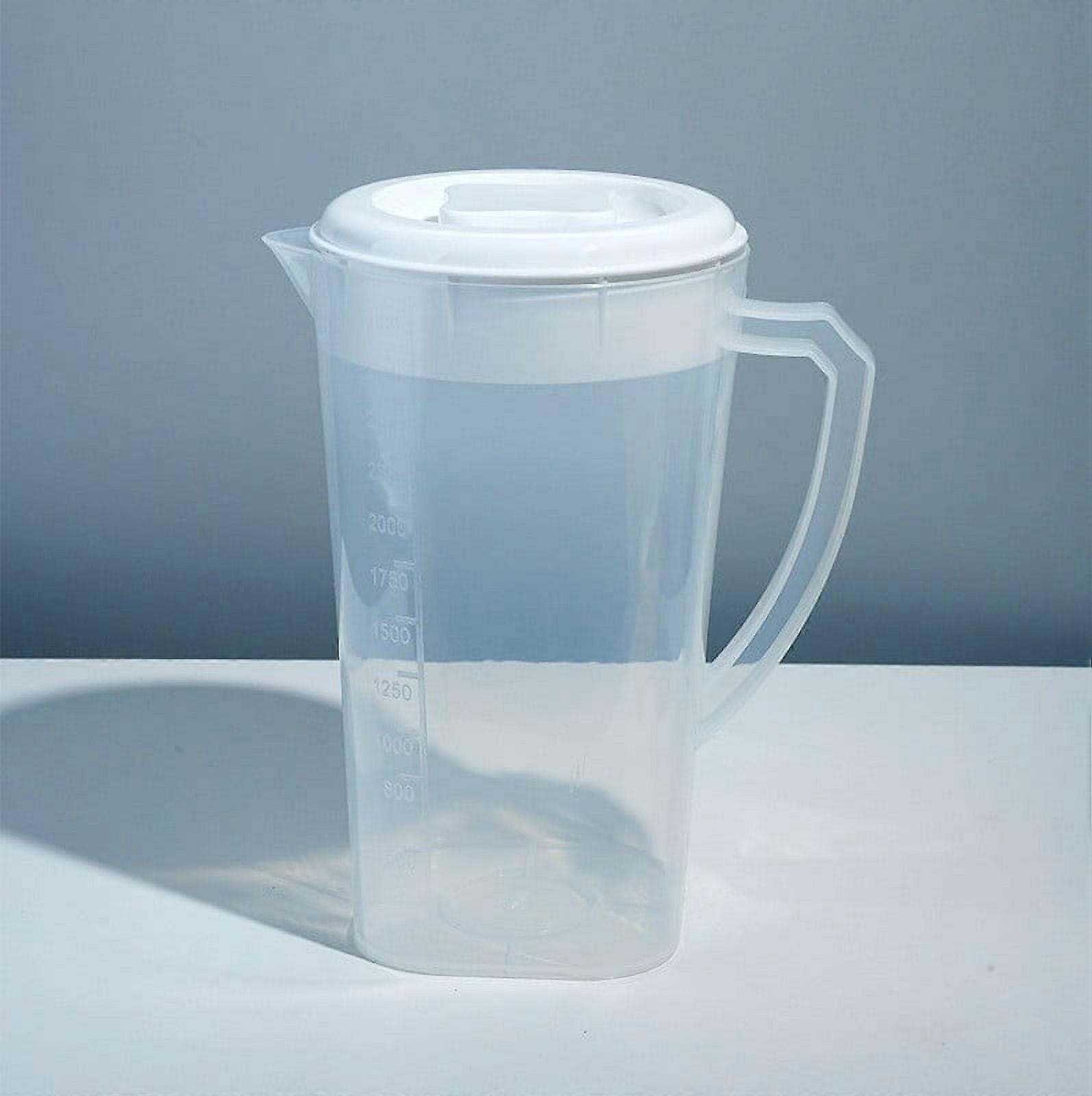 TAKTUK Water Pitcher 81oz with Lid - Compatible with Kitchen Essentials, for Hot/Cold Drinks, Lemonade, Juice, Ice Tea (White)