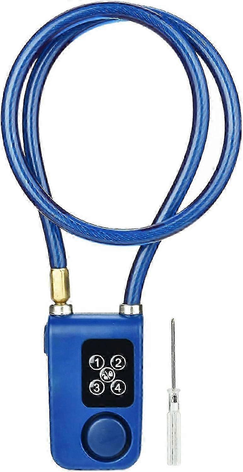 Y787 Smart Alarm Chain Lock, Anti-Theft Bike and Gate Lock with Security Alarm, Blue