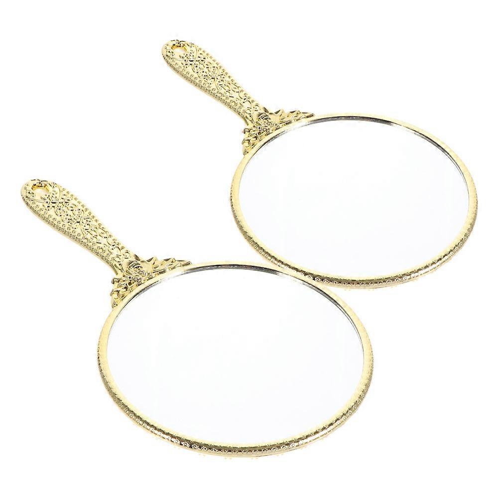 Hand Mirror Vintage Handheld Mirror for Makeup 4Pcs Retro Style
