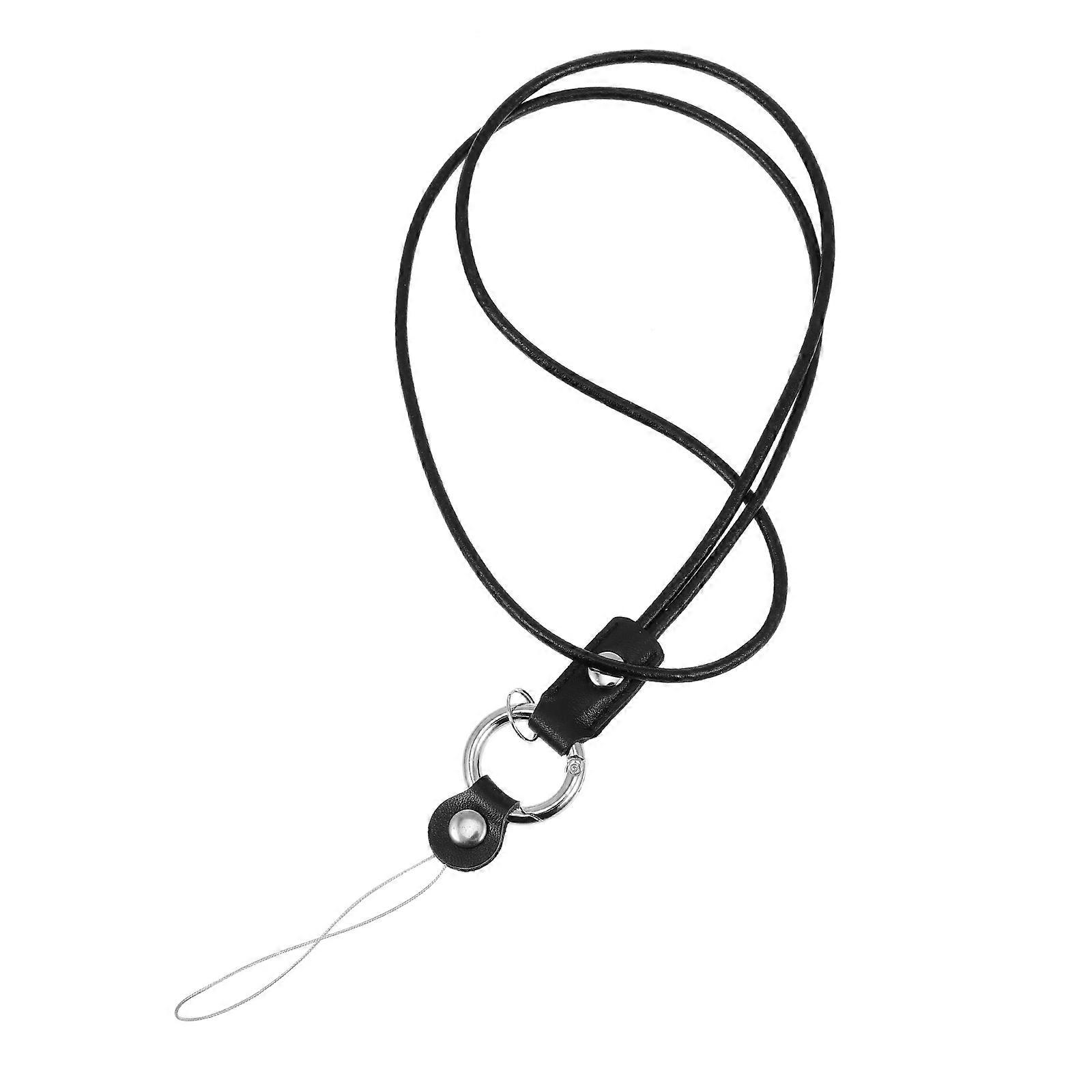 Stylish Phone Pendant Designed For Mobile Phones Featuring A Simple Black Look And Anti-lost Function 2Pcs