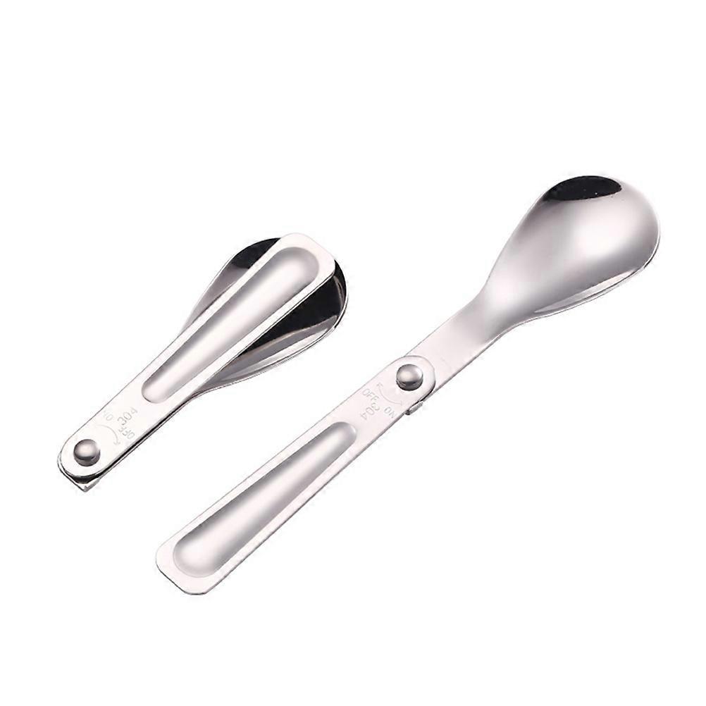 Portable Stainless Steel Foldable Spoon for Picnic 4Pcs