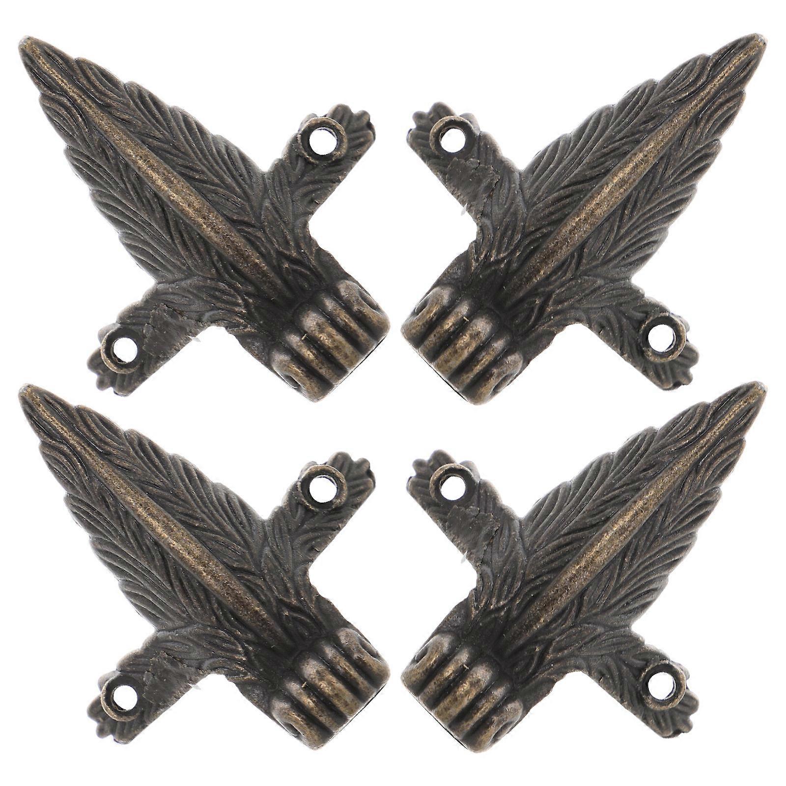 Dark Brown Zinc Alloy Decorative Cabinet Feet 4 Set for Home Decor and Furniture Support with Easy Installation