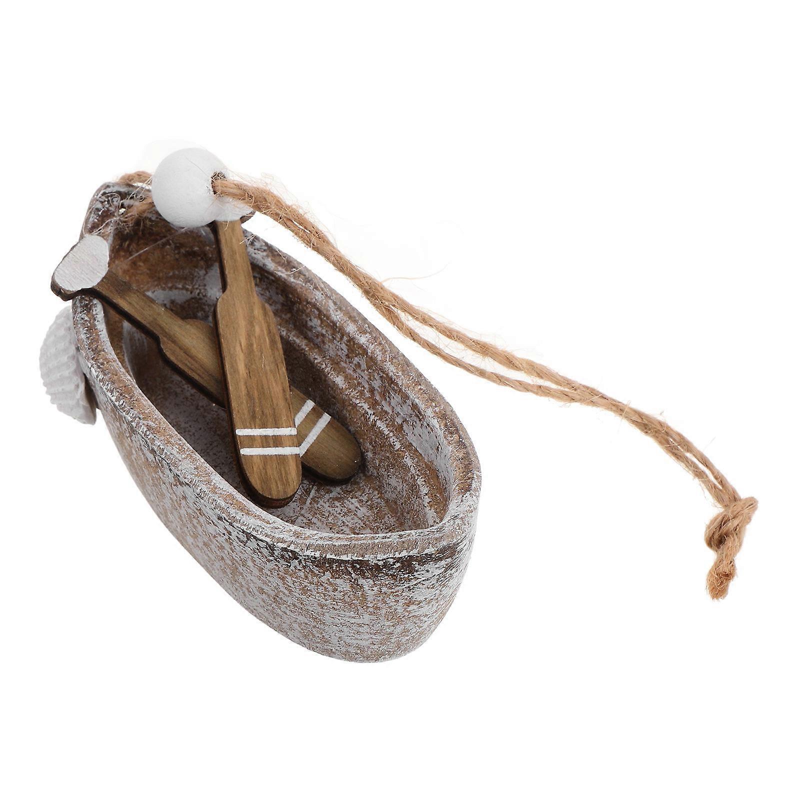 Wood Nautical Boat Ornament For Home Decoration Light Brown Crafted Using Environmentally Friendly Materials 1Pack