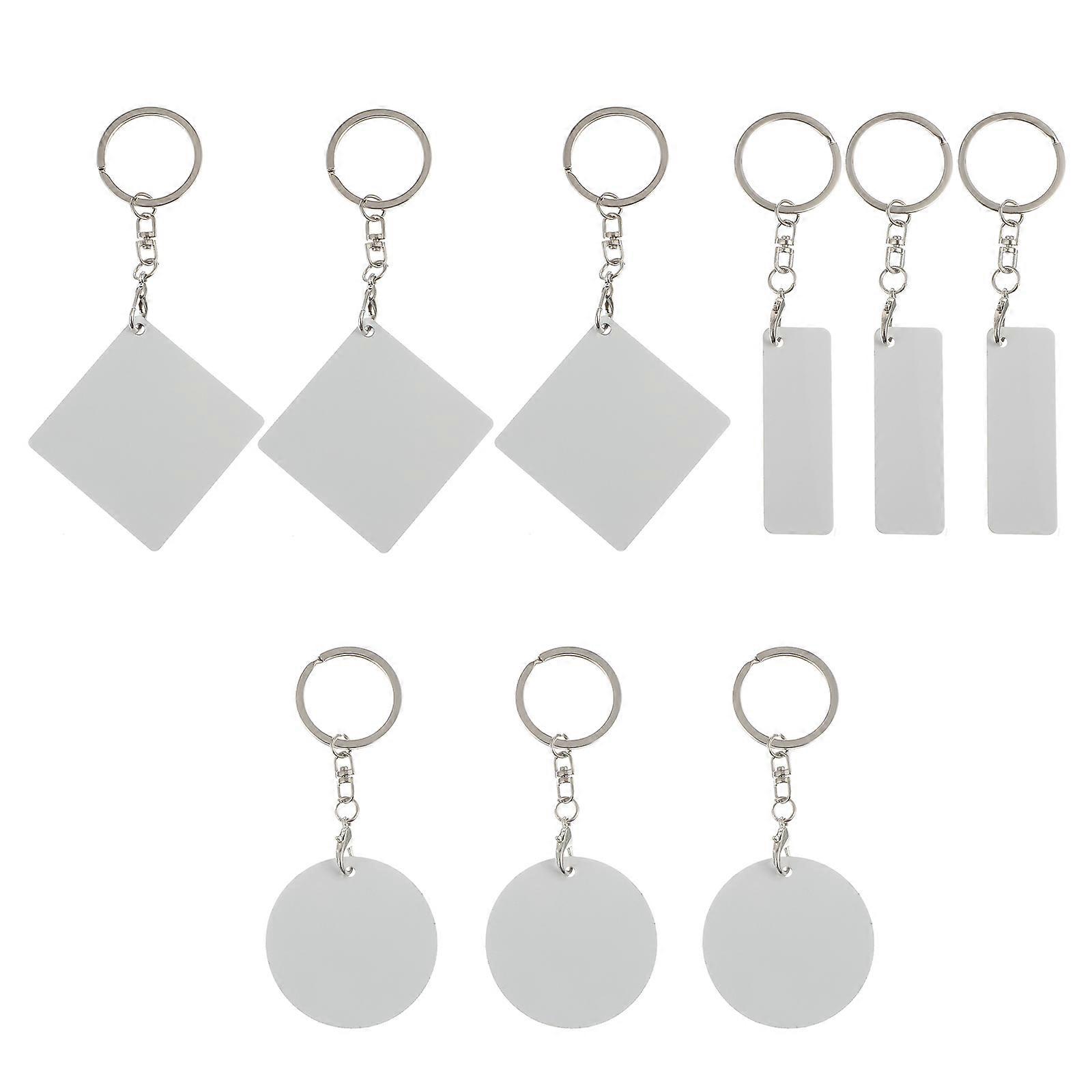 Heat Transfer Key Chain Blank for Creative Decoration 27Pcs Pack