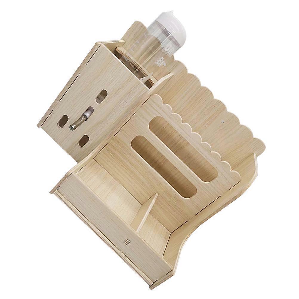 Wooden Wear-Resistant Feeder for Bunny 2Sets with Hay Holder
