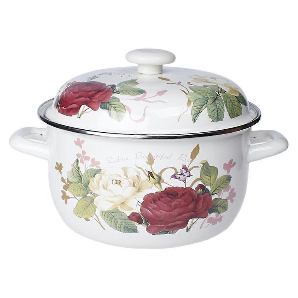 Cooking Enamel Stew Pot for Kitchen 2Pcs Soup Stockpot