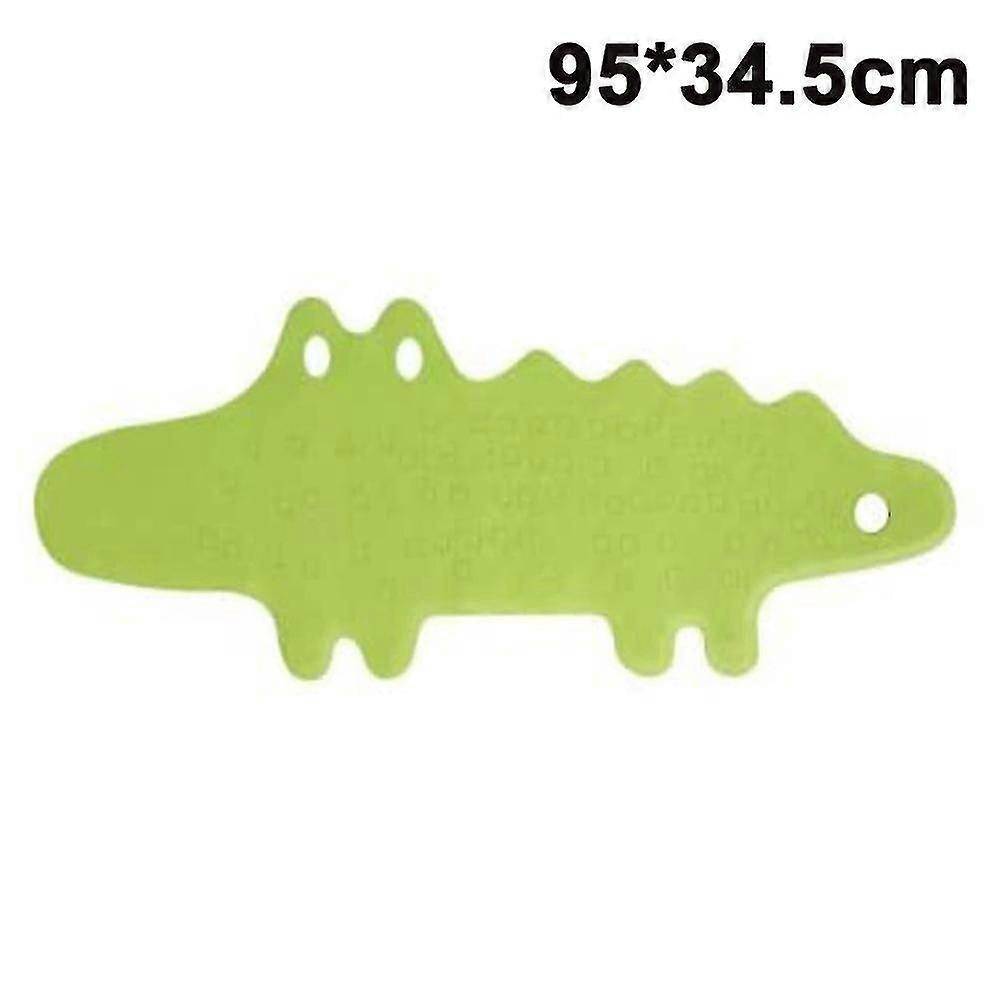 Kids' Non-Slip Bath Mat with Crocodile Pattern - Soft Rubber and Machine Washable