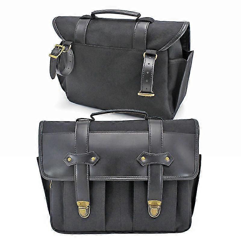 Retro Multifunctional Side Waterproof Canvas Pannier Knight Saddle Bag