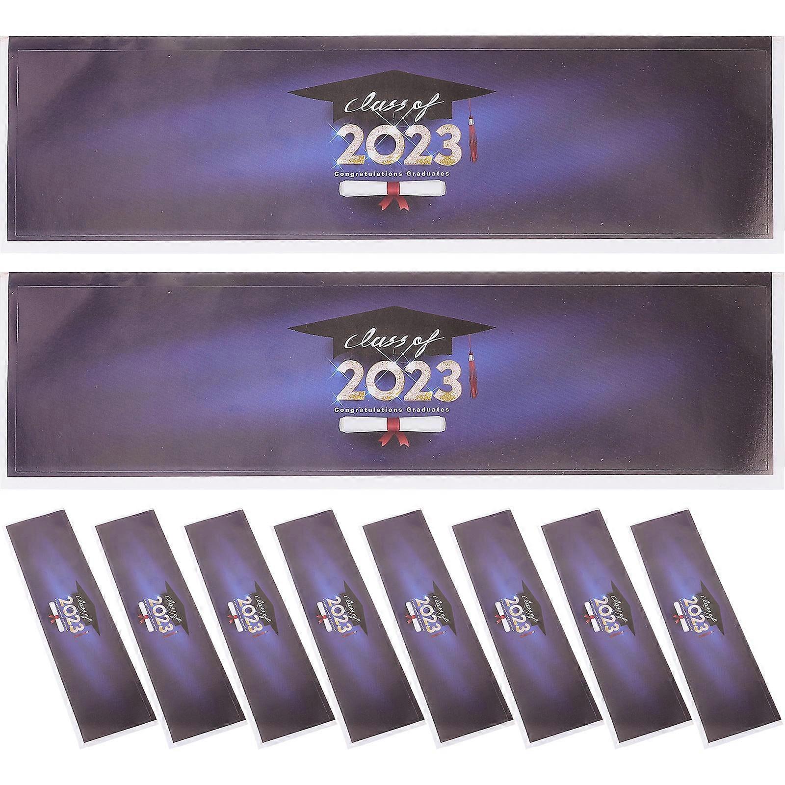 Graduation Party Water Bottle Labels 2023 50 Pcs Simple Fashion Stickers For Graduates In Rectangular Shape
