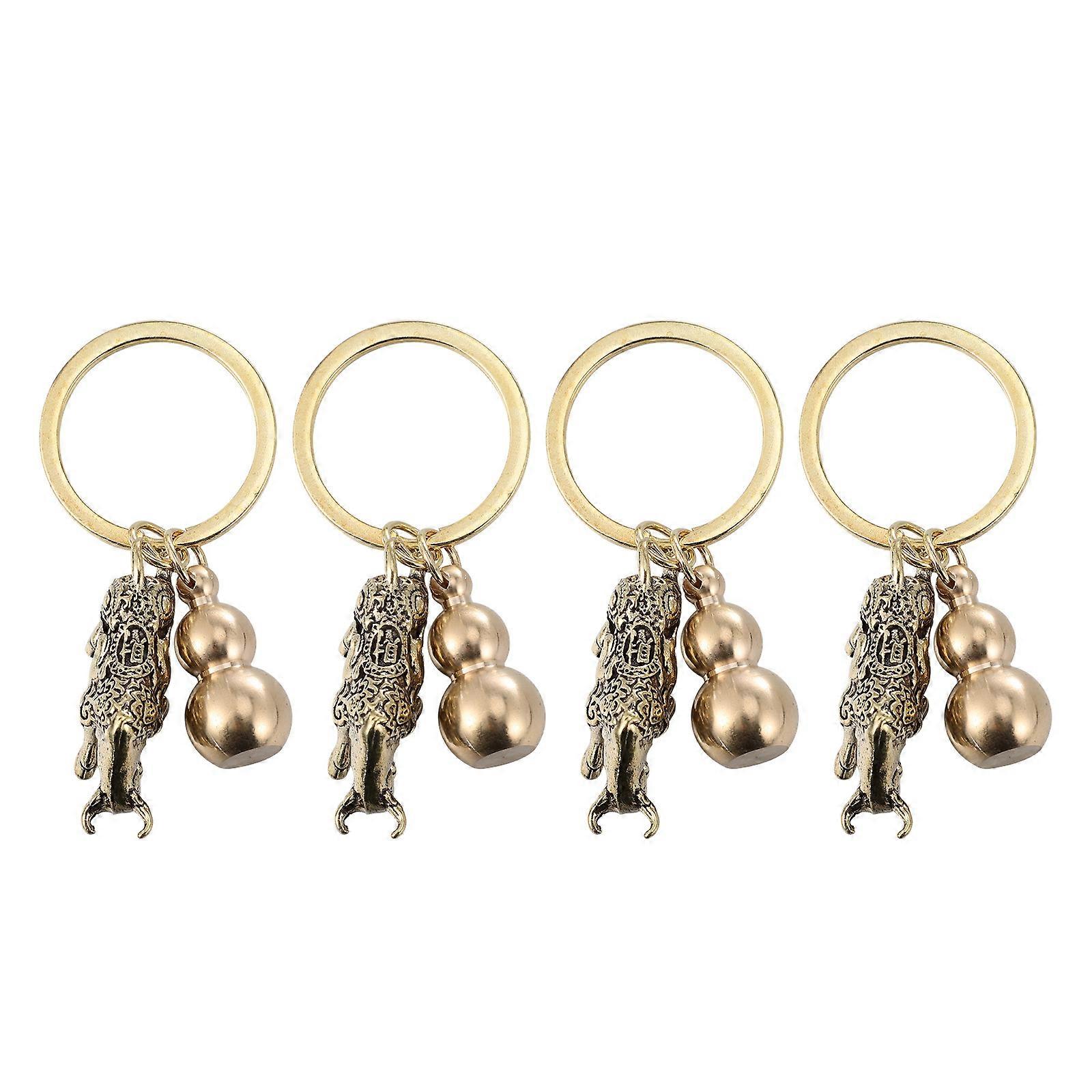 12Pcs Cattle Shaped Pendant Keychain Accessory for Decor in Golden