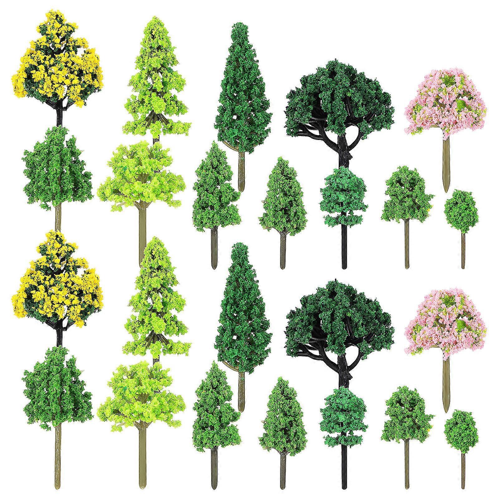 Green Scenery Tree Miniature Model Pieces For Indoor Decoration Craft Enthusiasts 55Pcs