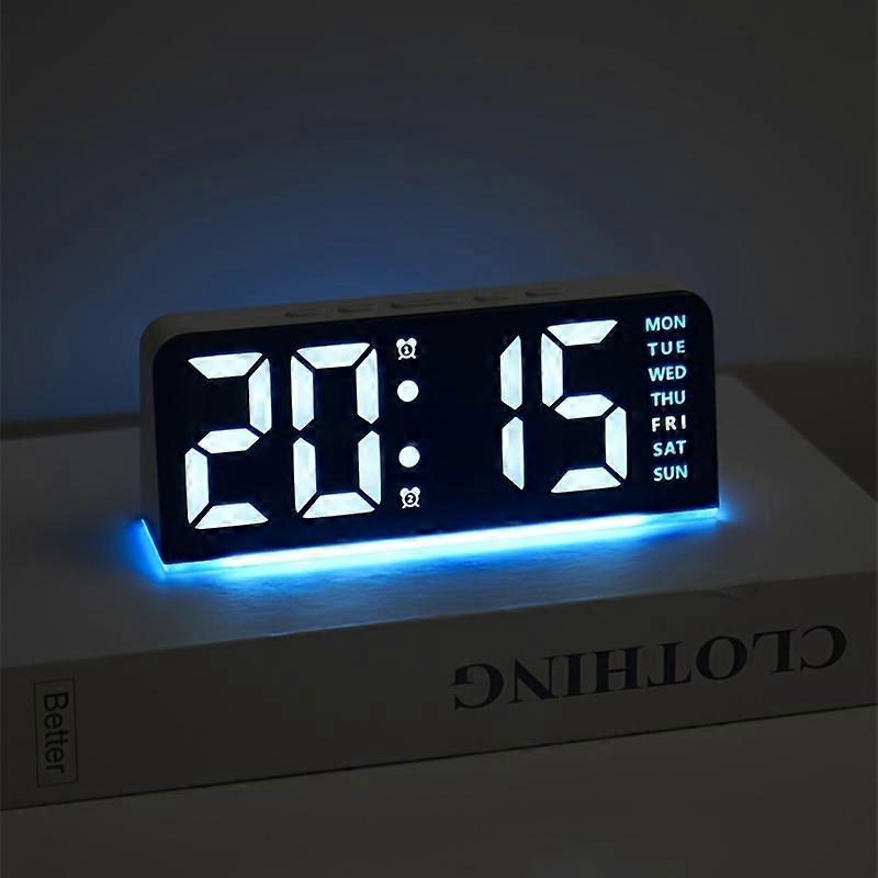 Large Display LED Digital Clock With Alarm Temperature Calendar Backlight For Bedside Desk Home Office Decoration Night Light